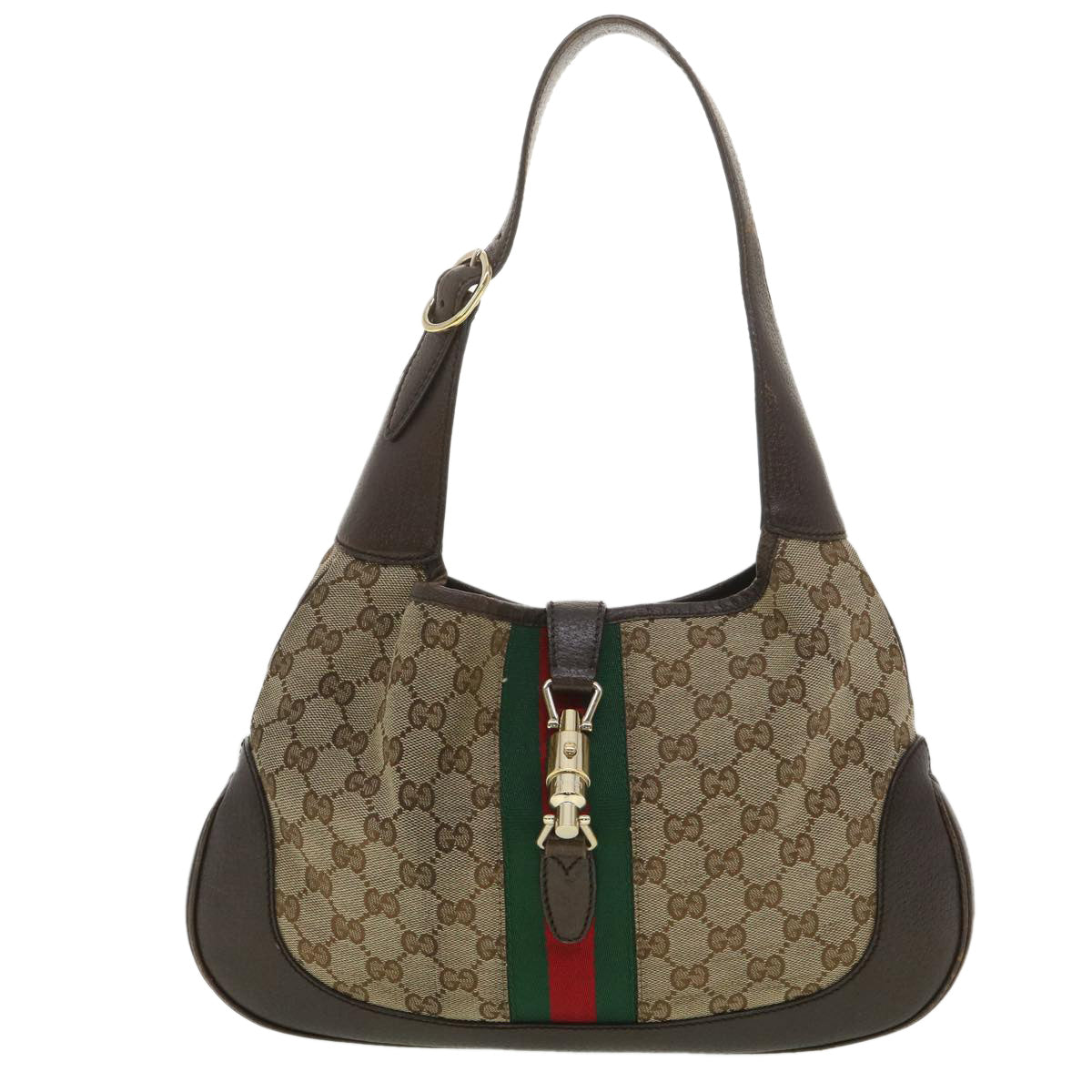 GUCCI Web Sherry Line GG Canvas Jackie Shoulder Bag Beige 153696 yk6048