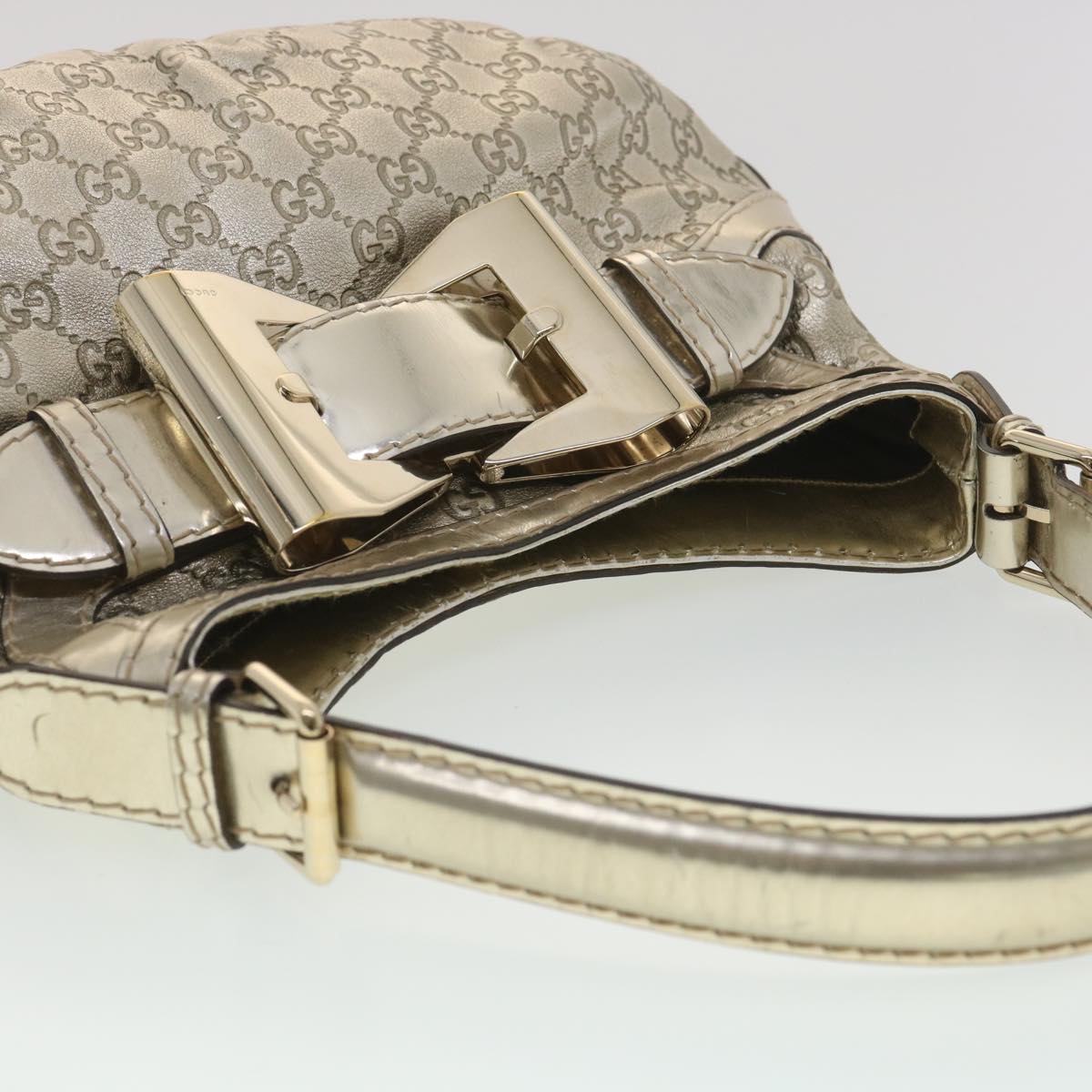 GUCCI Shima Shoulder Bag Leather Champagne Gold 189885 yk6071
