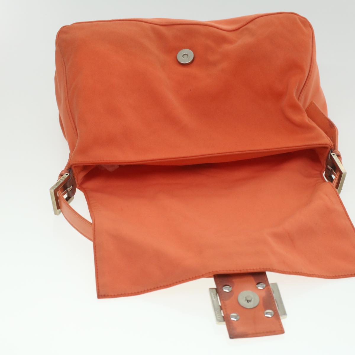 FENDI Mamma Baguette Shoulder Bag Nylon Orange 2354/26325/018 yk6078