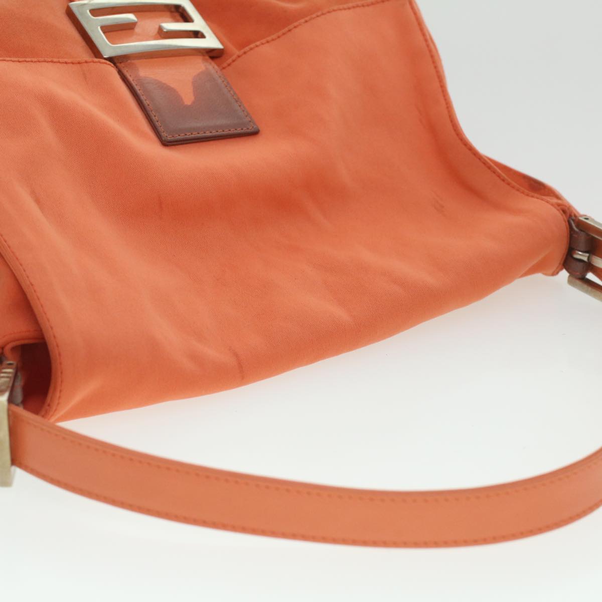 FENDI Mamma Baguette Shoulder Bag Nylon Orange 2354/26325/018 yk6078