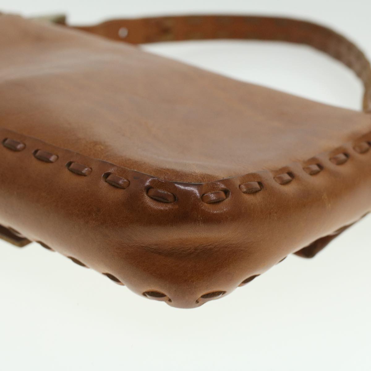 FENDI Mamma Baguette Shoulder Bag Leather Brown 3686/26424/099 yk6079