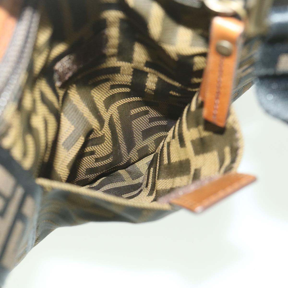 FENDI Zucca Canvas Shoulder Bag Nylon Brown yk6092