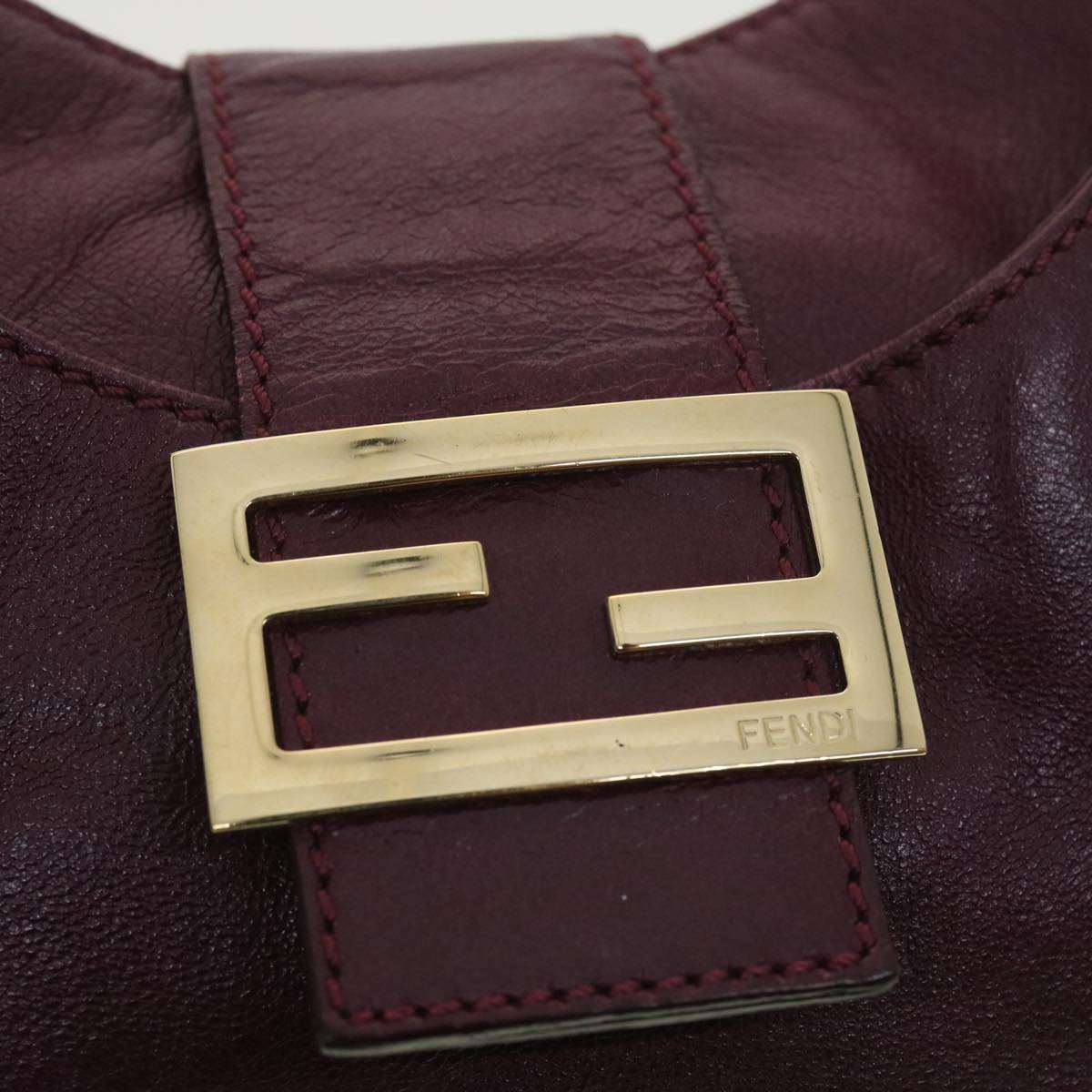 FENDI Mamma Baguette Shoulder Bag Leather Purple yk6116