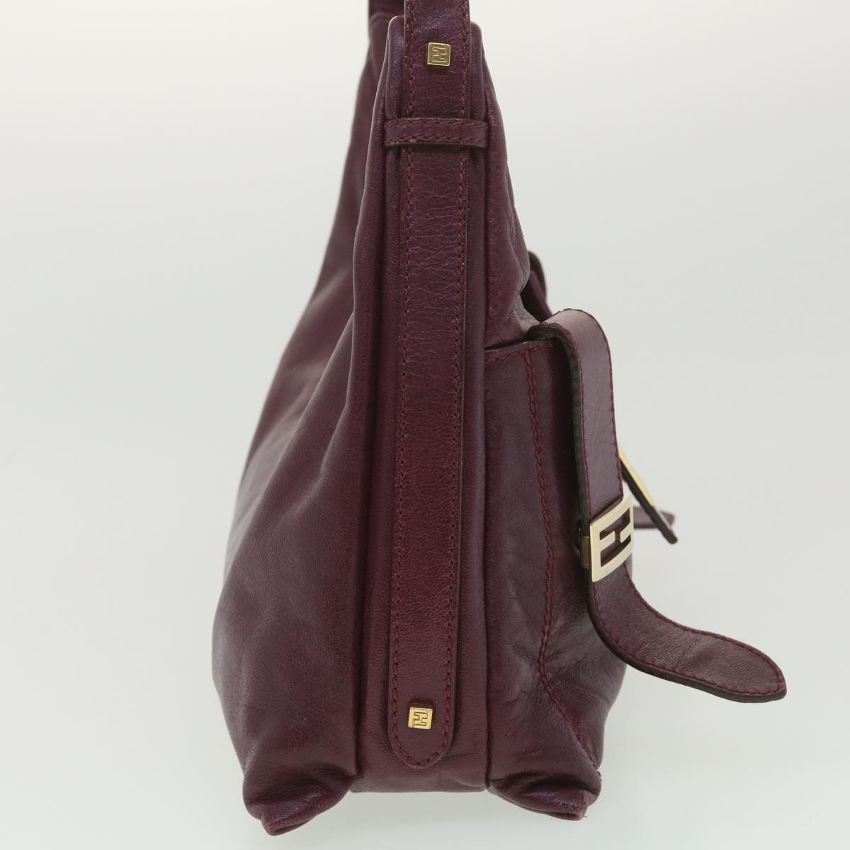 FENDI Mamma Baguette Shoulder Bag Leather Purple yk6116