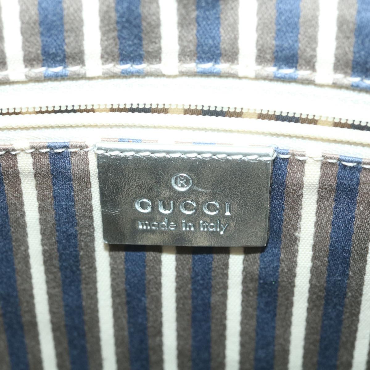GUCCI GG Canvas Shoulder Bag Silver 169947 yk6144B