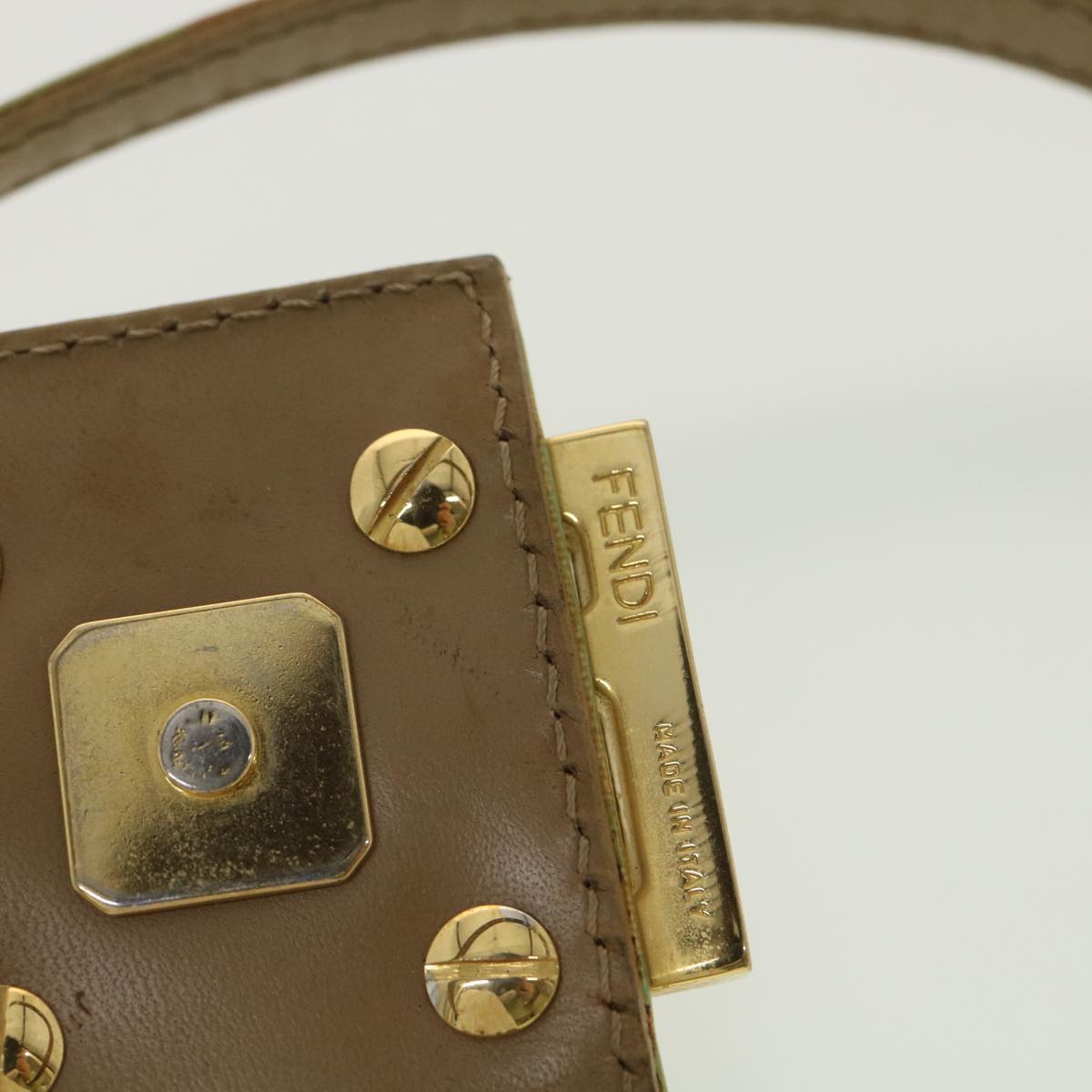FENDI Zucchino Canvas Hand Bag Blue yk6199B