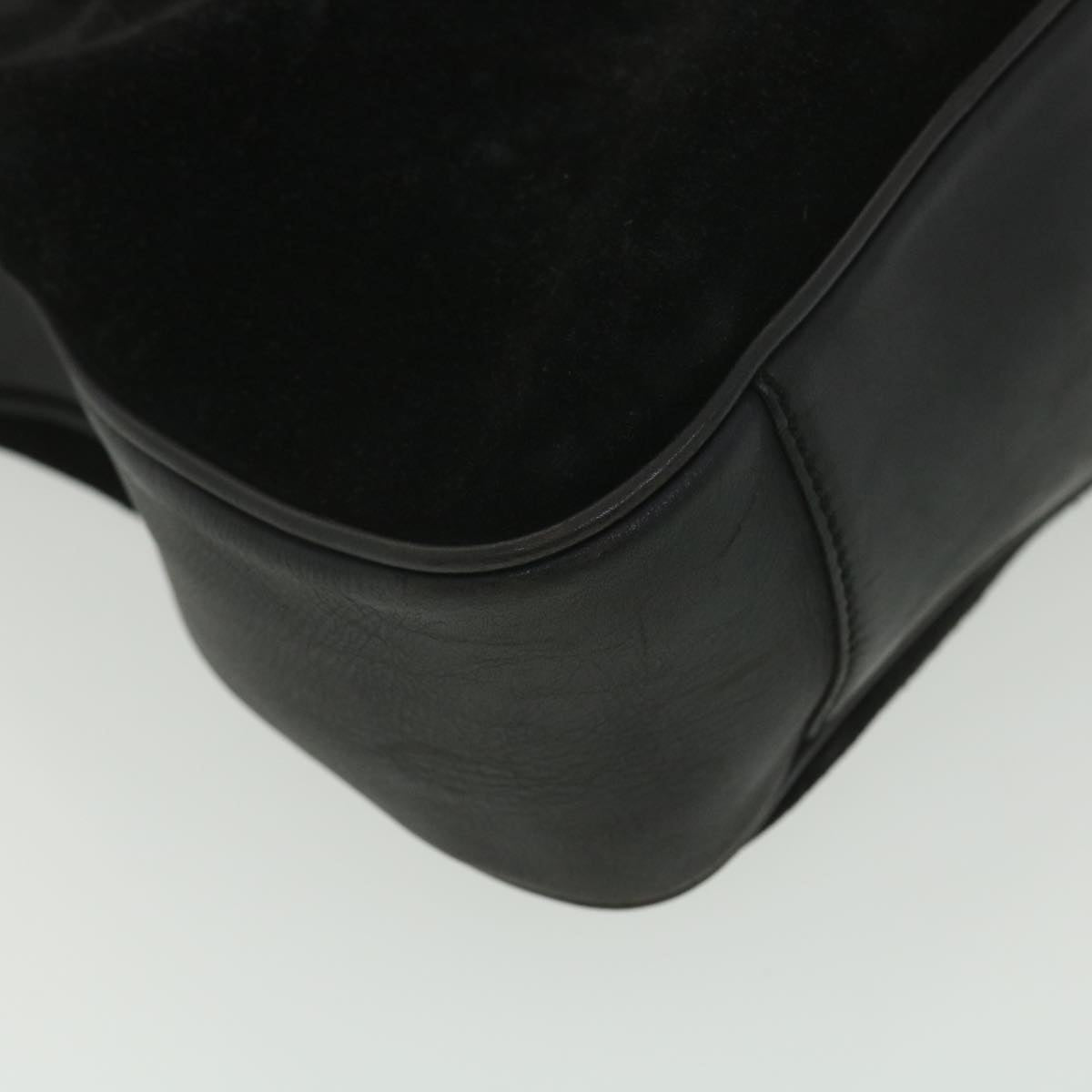GUCCI Bamboo Hand Bag Suede 2way Black 001.3444.1638 yk6212B