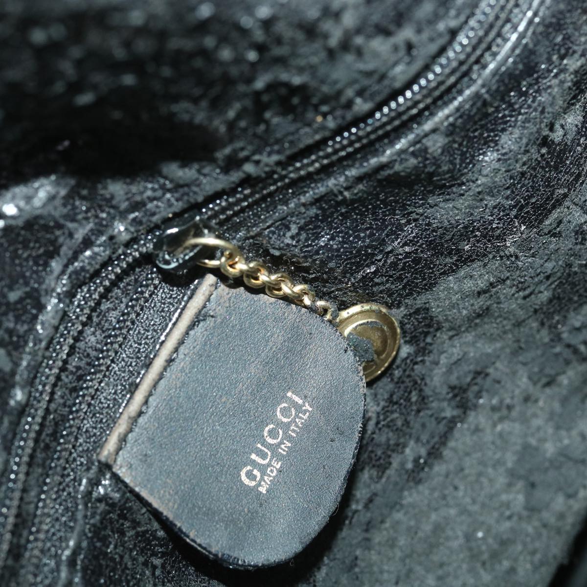 GUCCI Bamboo Hand Bag Suede 2way Black 001.3444.1638 yk6212B