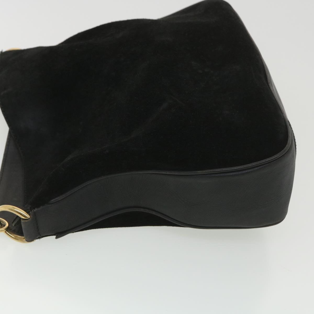 GUCCI Bamboo Hand Bag Suede 2way Black 001.3444.1638 yk6212B