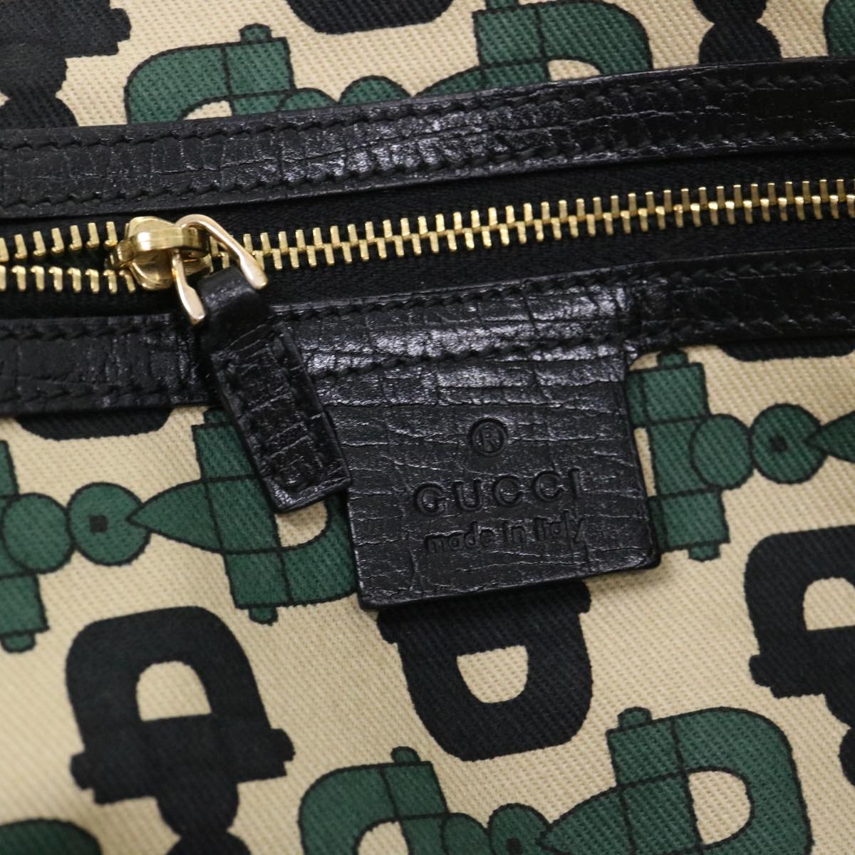 GUCCI GG Canvas Web Sherry Line Tote Bag Black Red Green 137396 yk6284