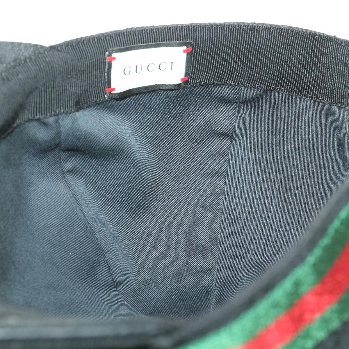 GUCCI GG Canvas Web Sherry Line Cap XL Black Red Green 200035 yk6297