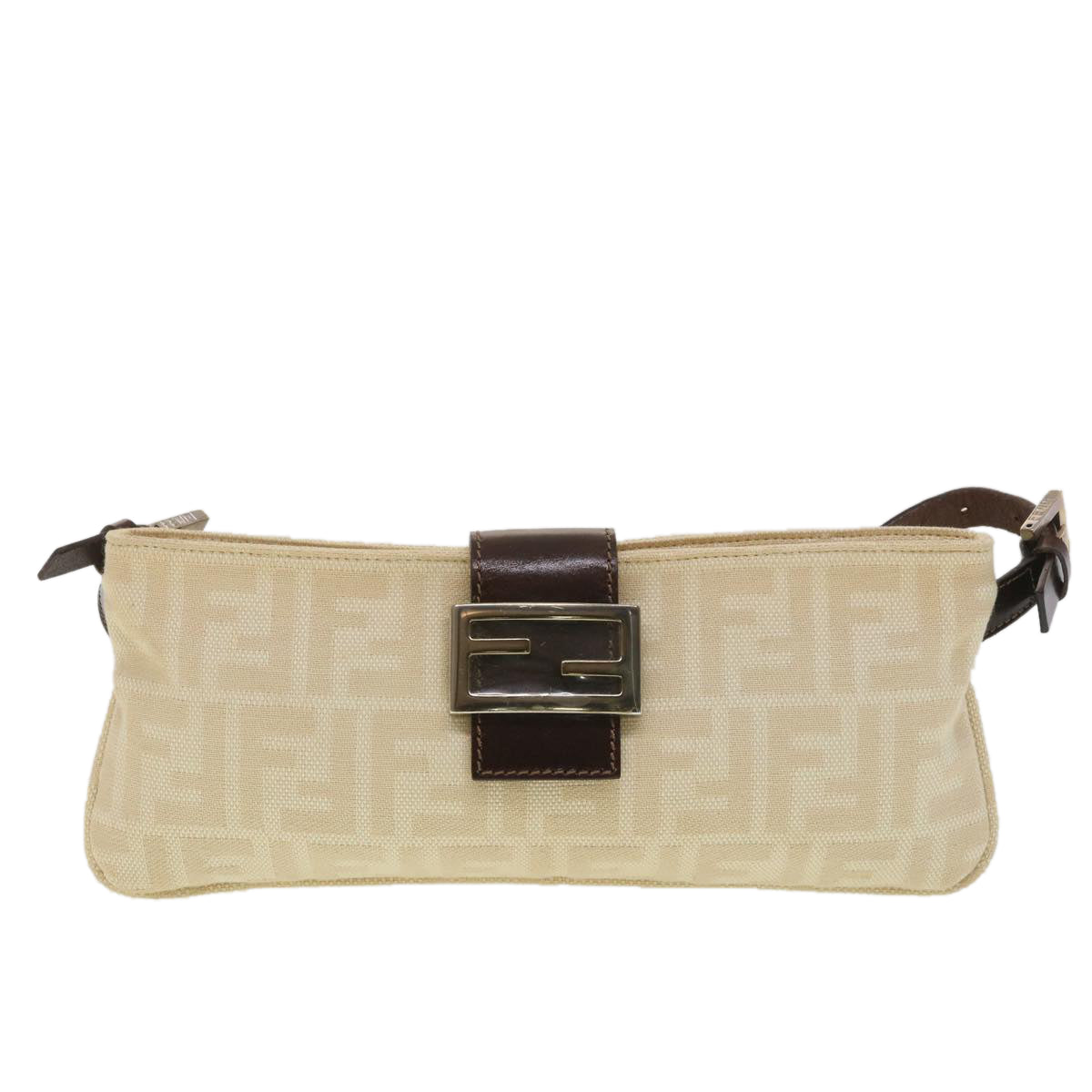 FENDI Zucca Canvas Mamma Baguette Shoulder Bag Beige yk6309