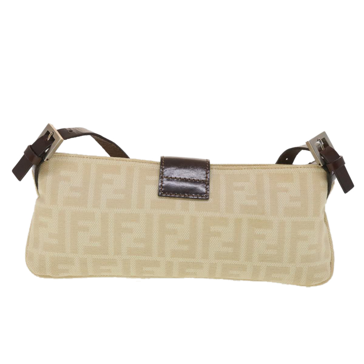 FENDI Zucca Canvas Mamma Baguette Shoulder Bag Beige yk6309