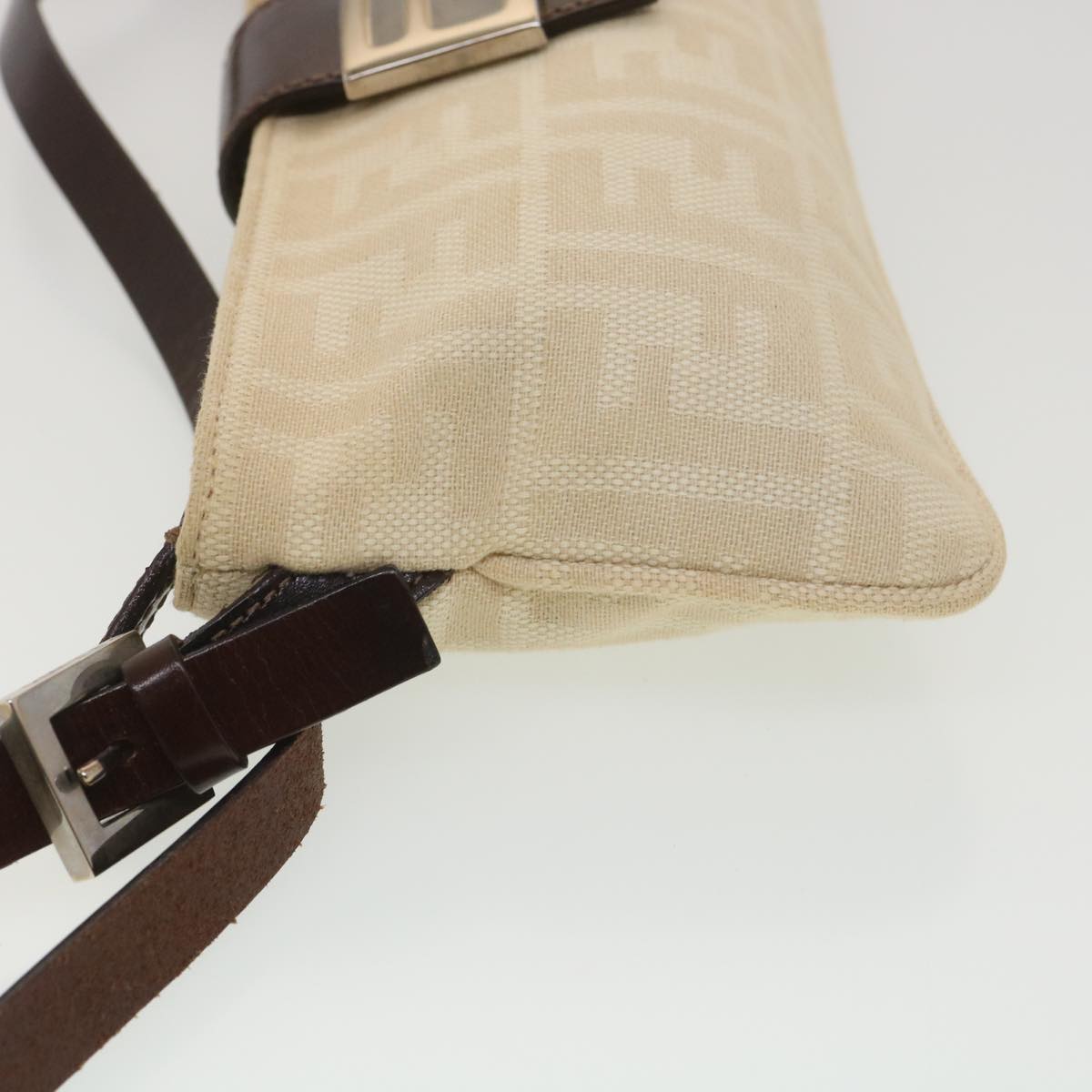 FENDI Zucca Canvas Mamma Baguette Shoulder Bag Beige yk6309