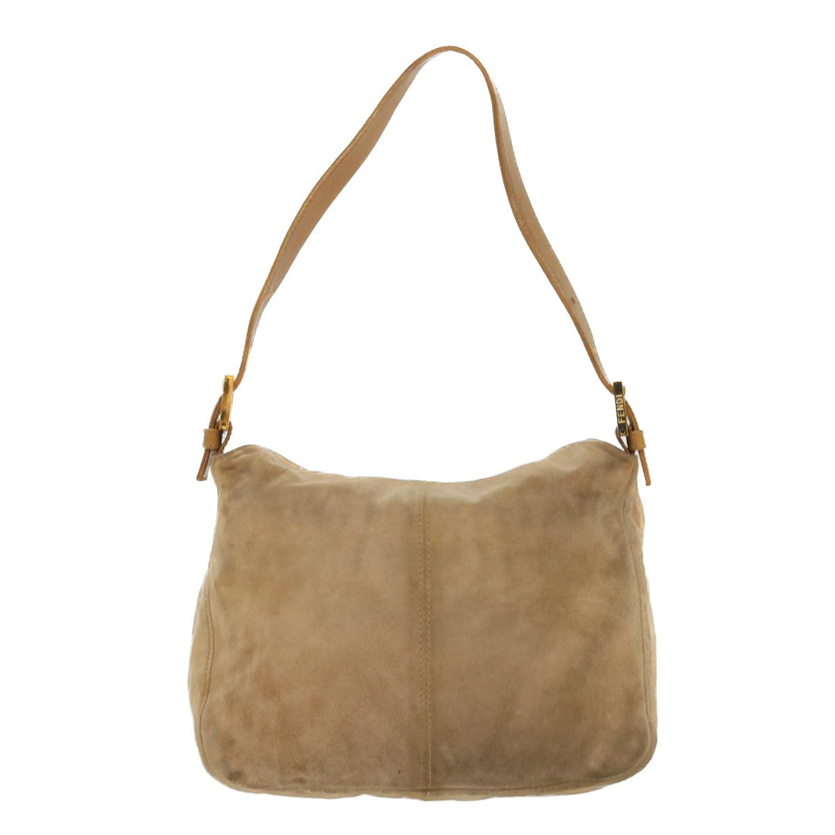 FENDI Mamma Baguette Shoulder Bag Suede Beige 2370/26426 yk6310