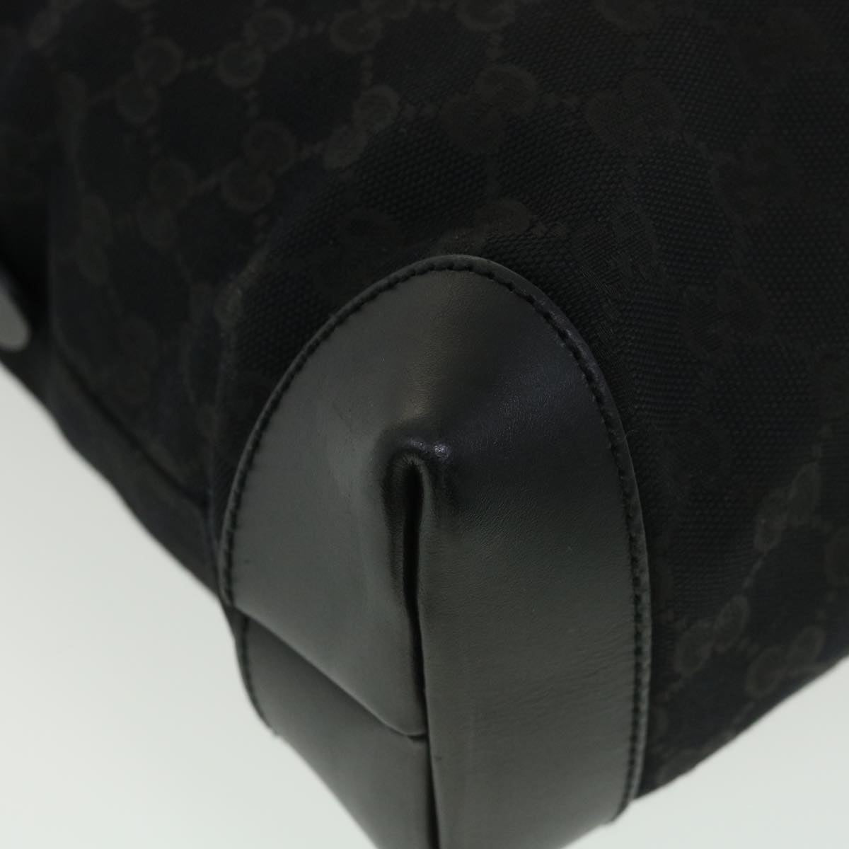 GUCCI GG Canvas Shoulder Bag Black 337598 yk6342