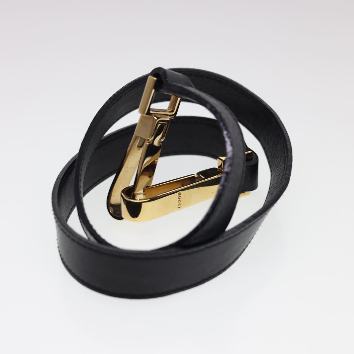 GUCCI Bamboo Hand Bag Leather 2way Black 000.2265.0581 yk6460