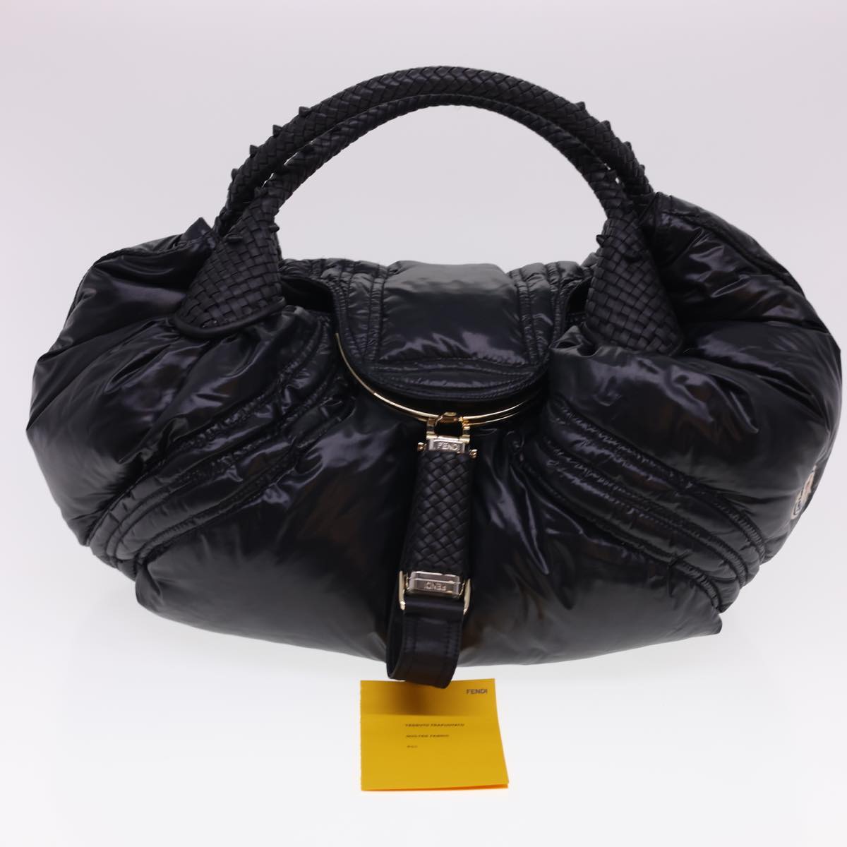 FENDI Spy Hand Bag Moncler Collaboration Nylon Black yk6510