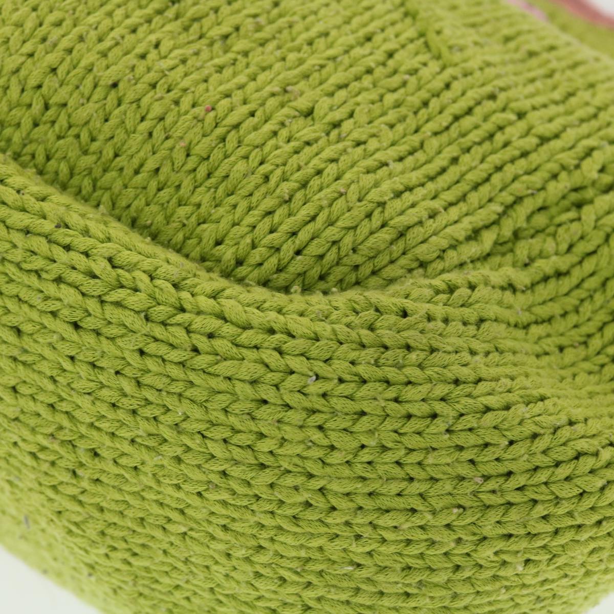 FENDI Floral Tote Bag Wool Harako Leather Green Pink yk6518