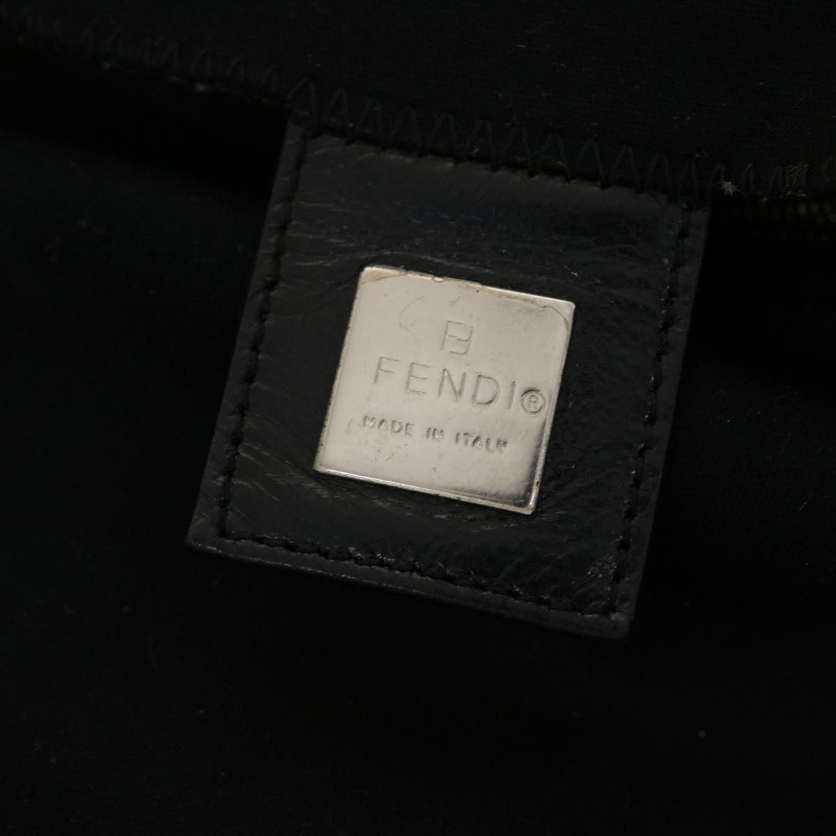 FENDI Mamma Baguette Shoulder Bag Nylon Black yk6524