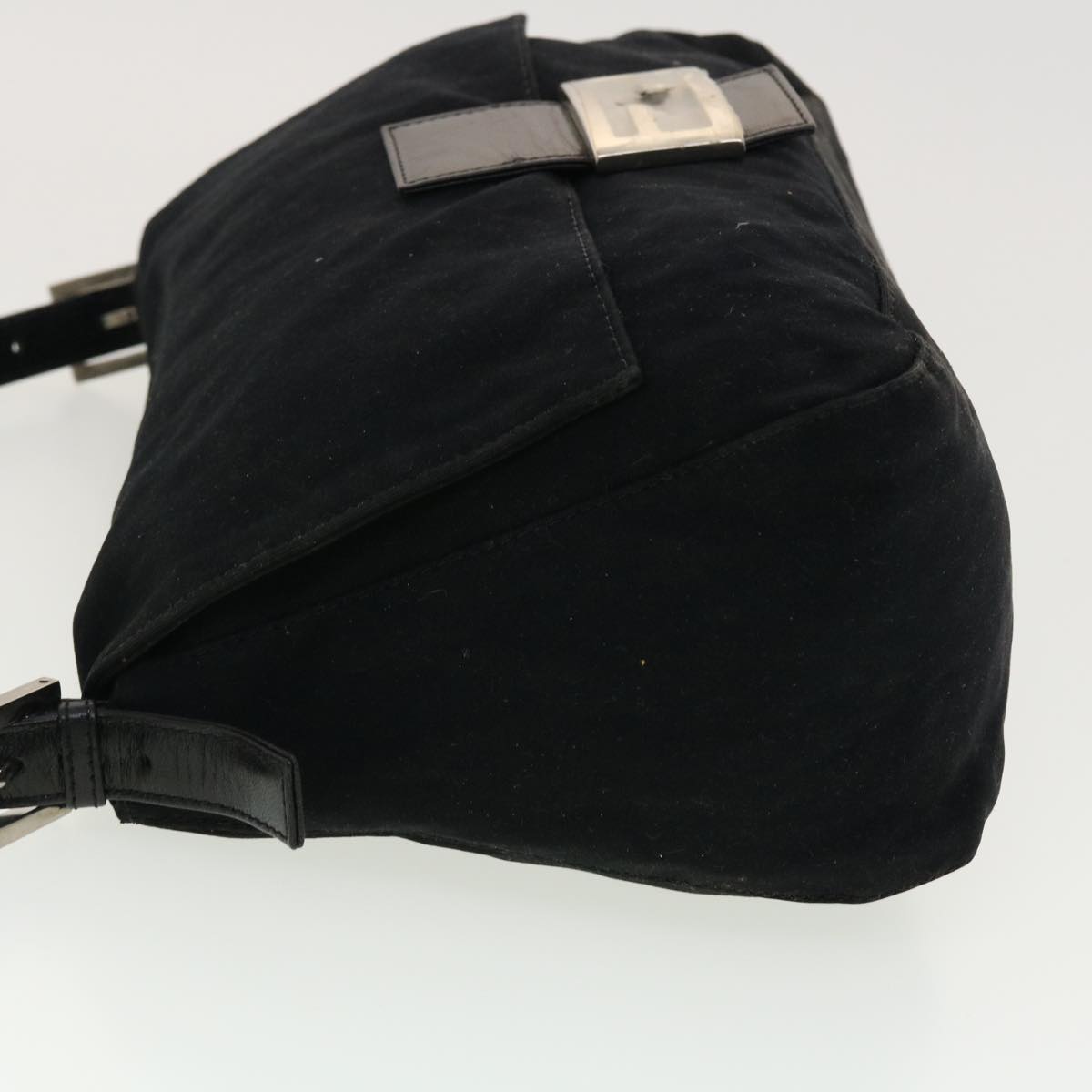 FENDI Mamma Baguette Shoulder Bag Nylon Black yk6524