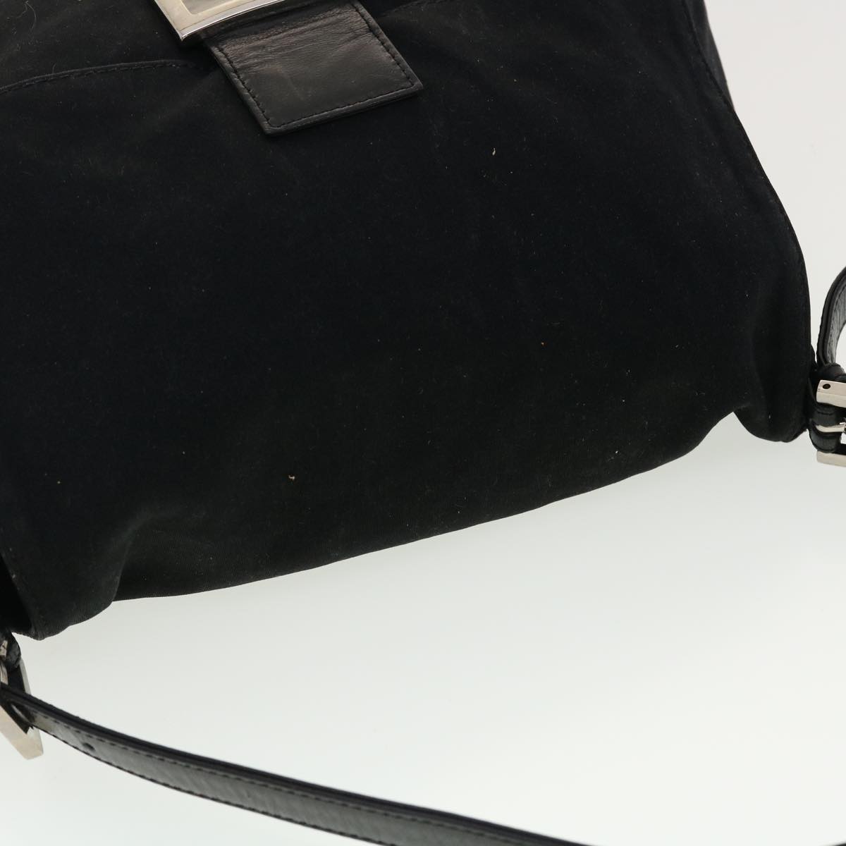 FENDI Mamma Baguette Shoulder Bag Nylon Black yk6524