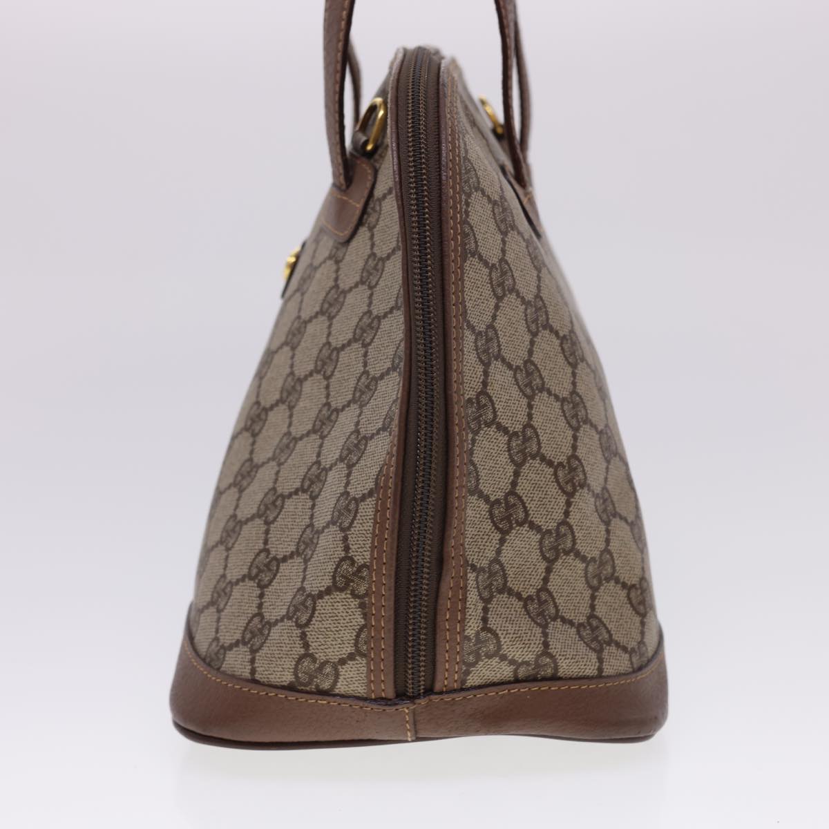 GUCCI GG Canvas Hand Bag PVC Leather 2way Beige Brown yk6526