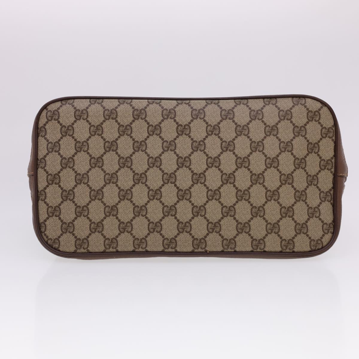 GUCCI GG Canvas Hand Bag PVC Leather 2way Beige Brown yk6526