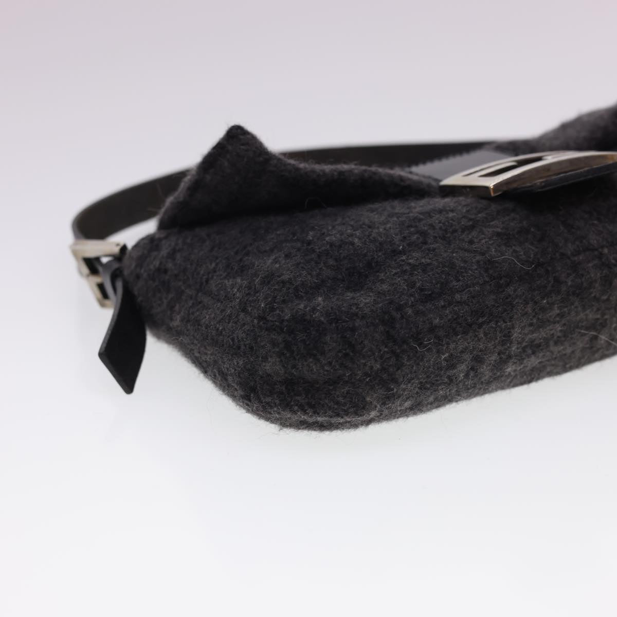 FENDI Zucca Canvas Mamma Baguette Shoulder Bag Cotton Gray yk6531