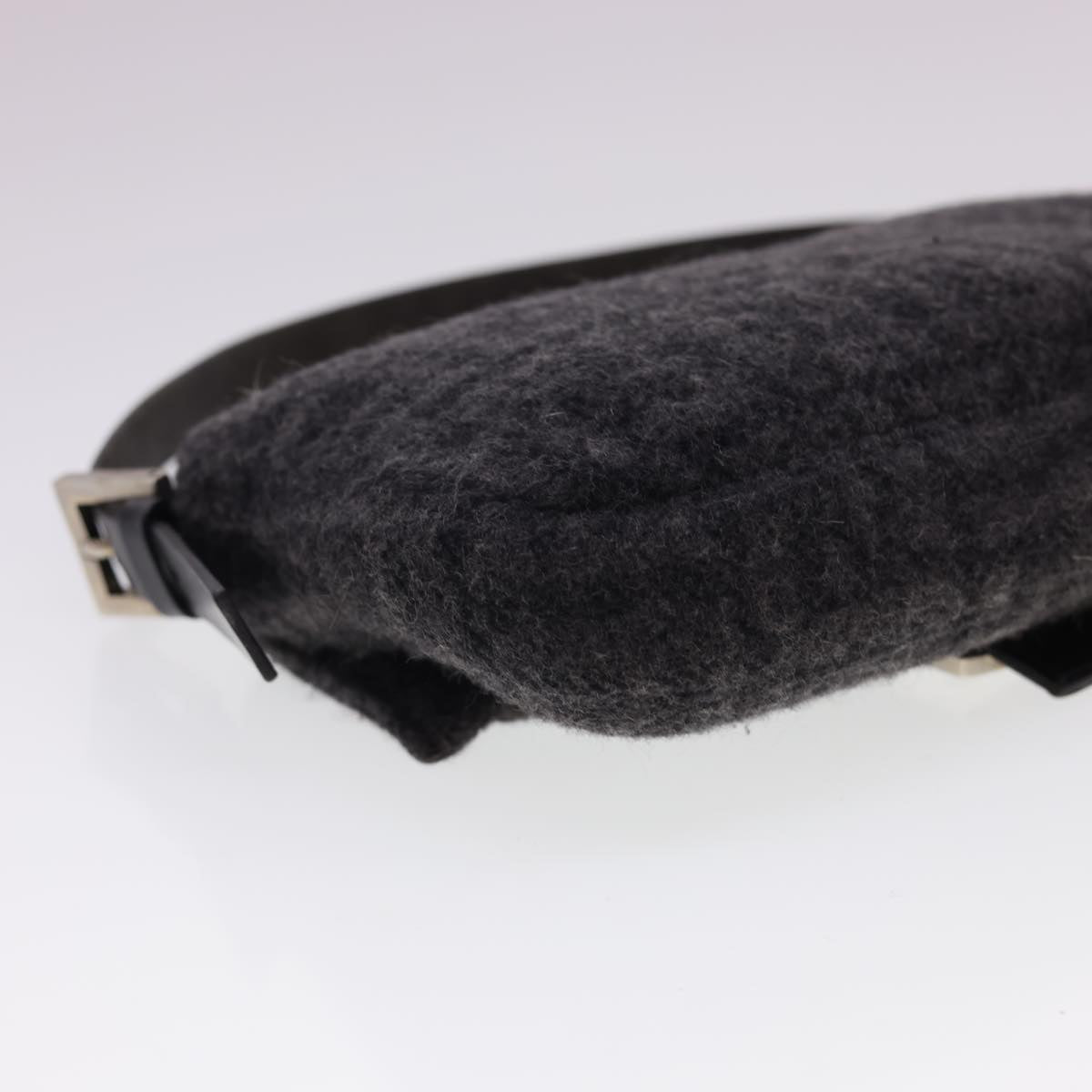 FENDI Zucca Canvas Mamma Baguette Shoulder Bag Cotton Gray yk6531