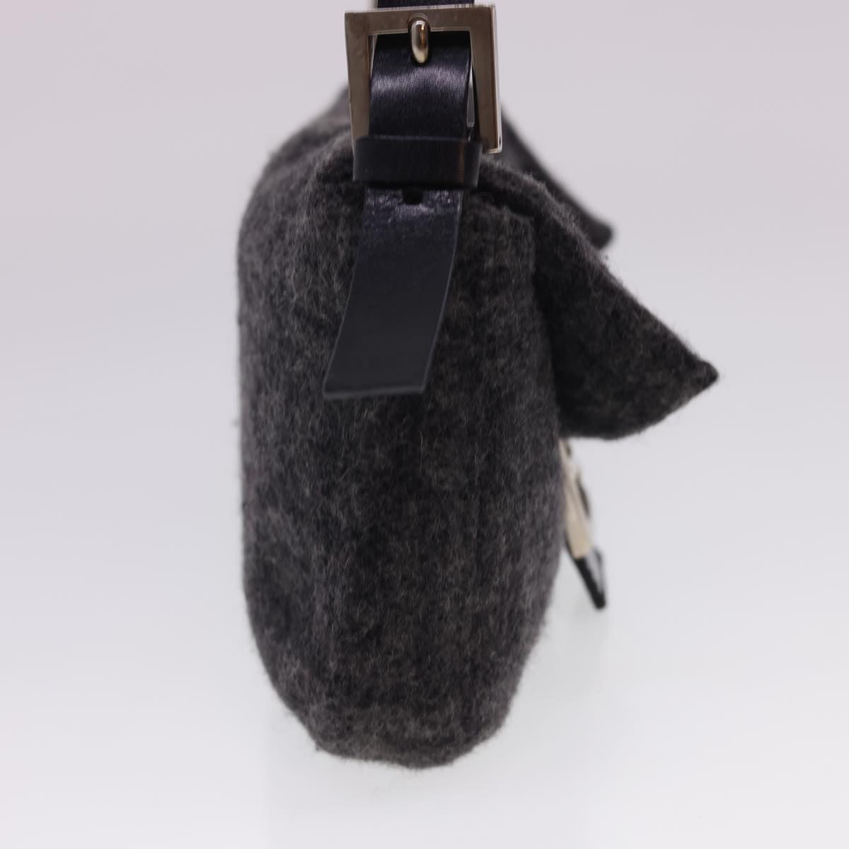 FENDI Zucca Canvas Mamma Baguette Shoulder Bag Cotton Gray yk6531