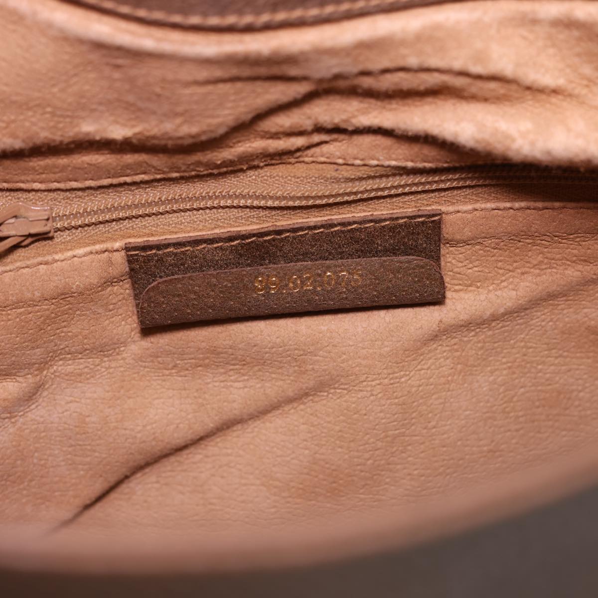 GUCCI GG Canvas Clutch Bag PVC Leather Beige Brown yk6557