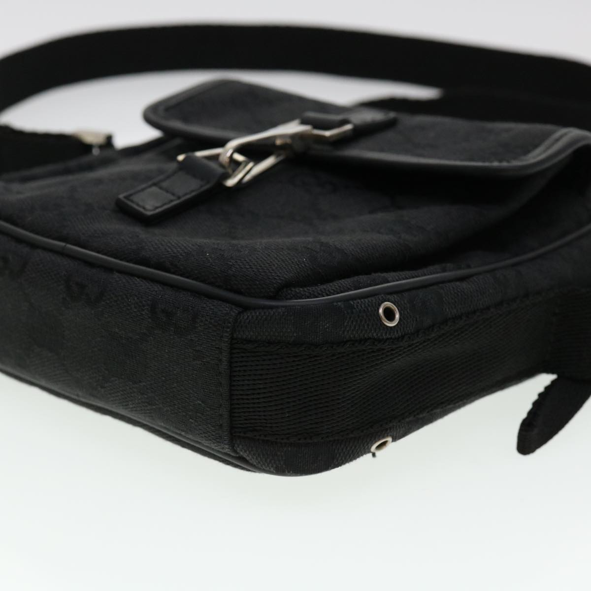 GUCCI GG Canvas Jackie Shoulder Bag Black 90470 yk6565