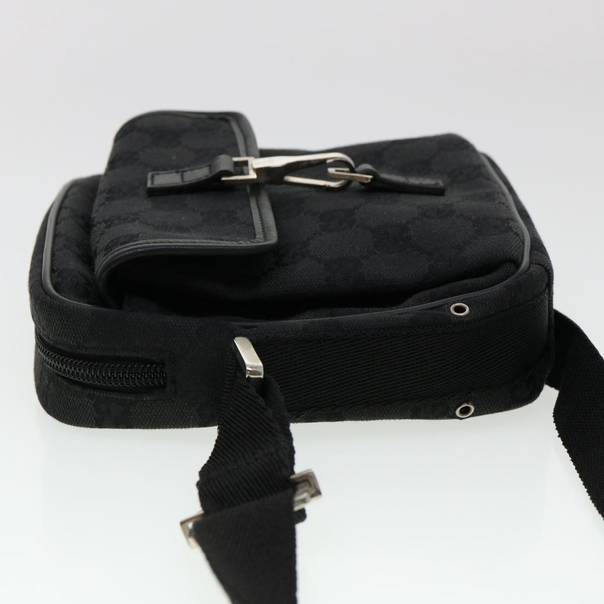 GUCCI GG Canvas Jackie Shoulder Bag Black 90470 yk6565
