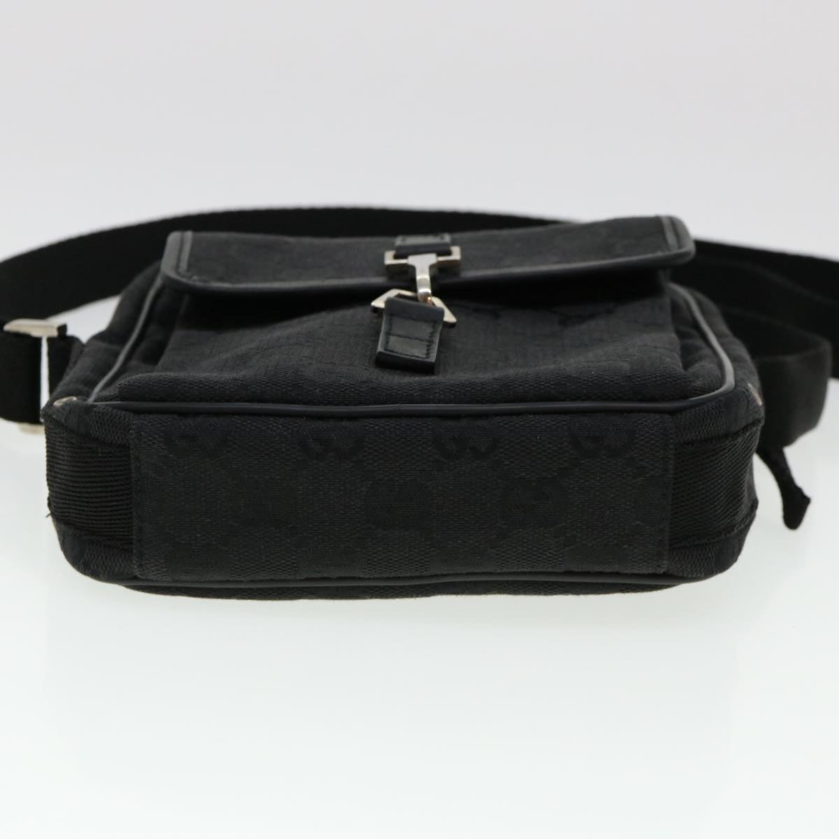 GUCCI GG Canvas Jackie Shoulder Bag Black 90470 yk6565