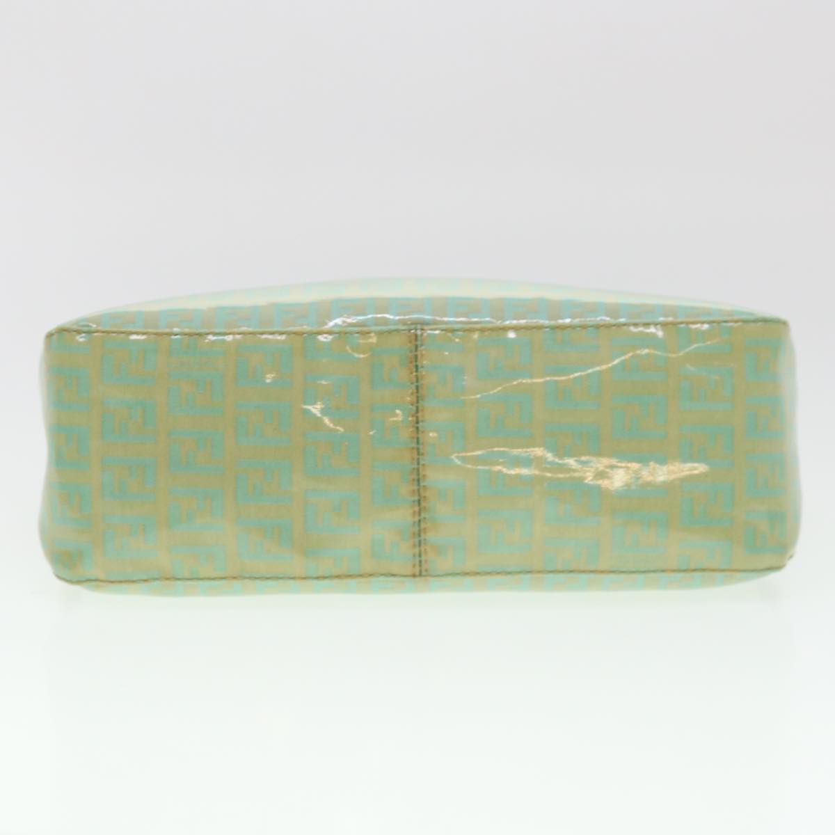 FENDI Zucchino Mamma Baguette Shoulder Bag Coated Canvas Light Blue yk6594B