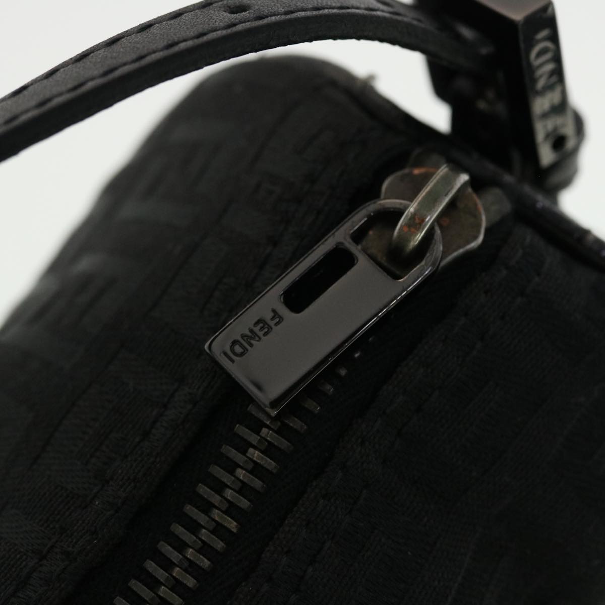 FENDI Zucchino Canvas Accessory Pouch Black 2370-7N0016028 yk6647B
