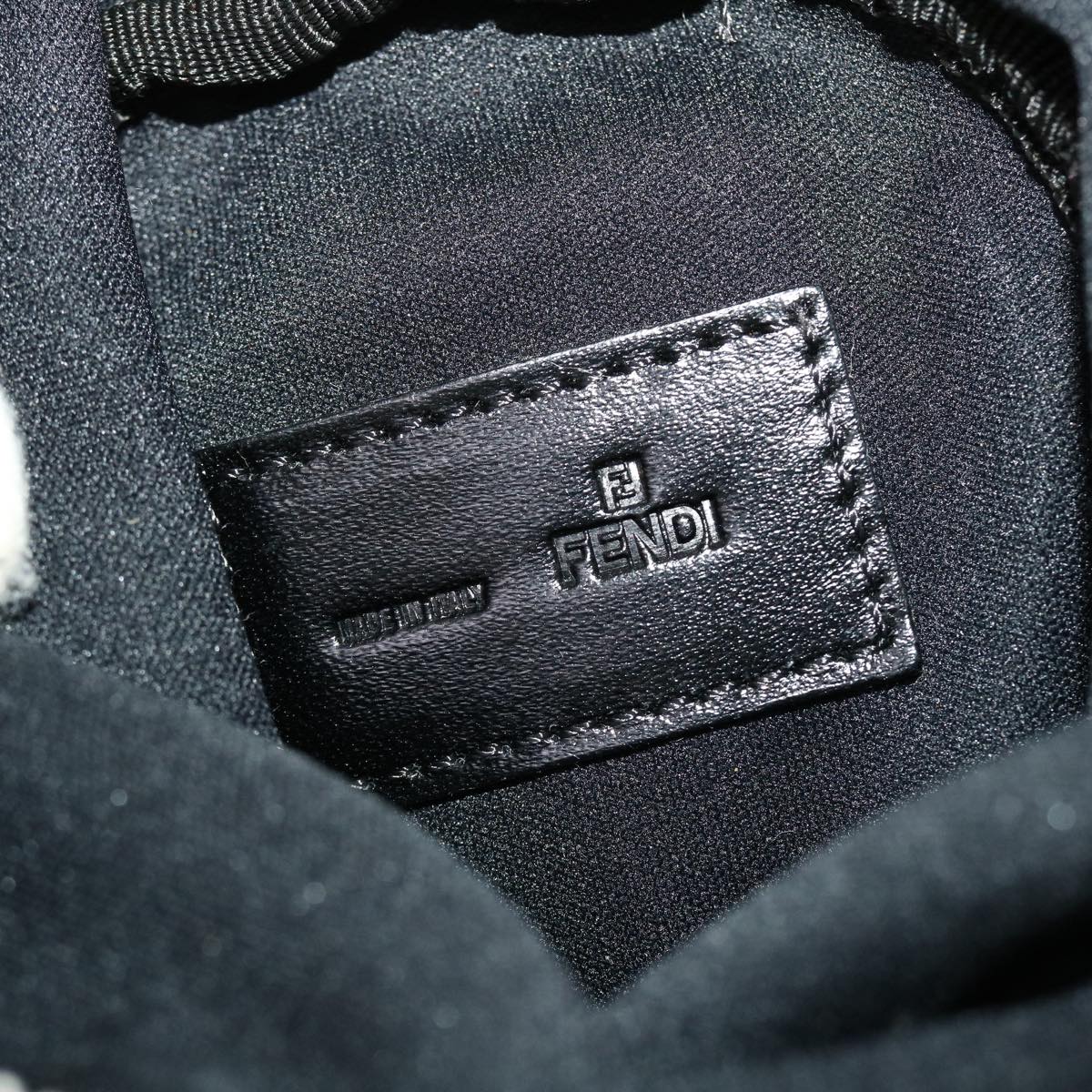 FENDI Zucchino Canvas Accessory Pouch Black 2370-7N0016028 yk6647B