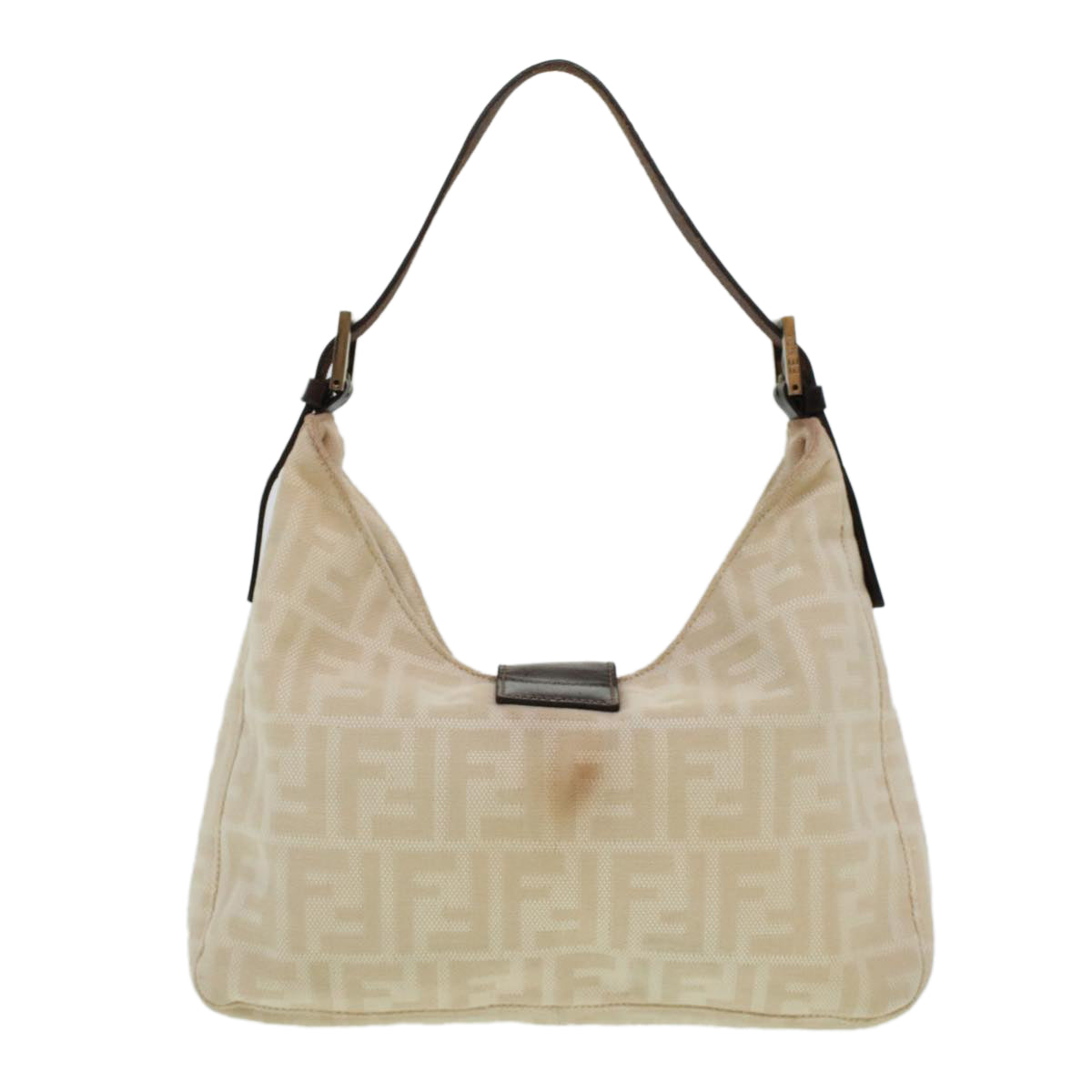 FENDI Zucca Canvas Mamma Baguette Shoulder Bag Beige 222826569008 yk6695B