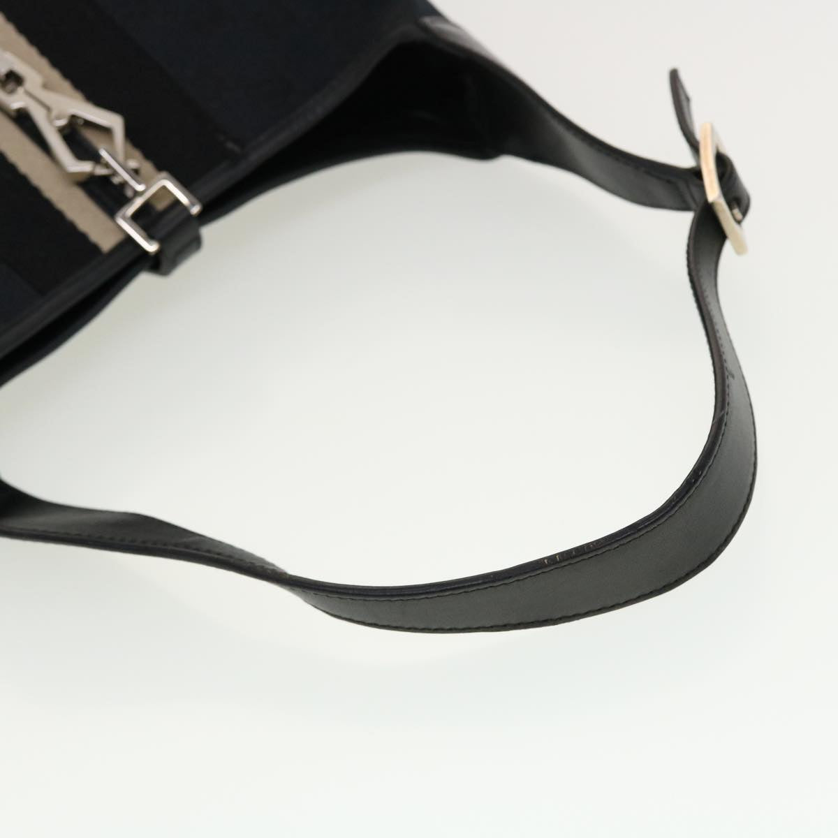 GUCCI GG Canvas Sherry Line Jackie Shoulder Bag Black White 0014057 yk6735B