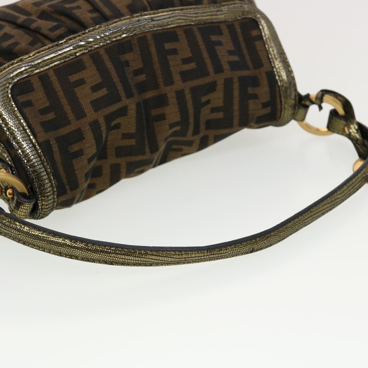 FENDI Zucca Canvas Shoulder Bag Black Brown 2415-8BR445-RVC-059 yk6746B