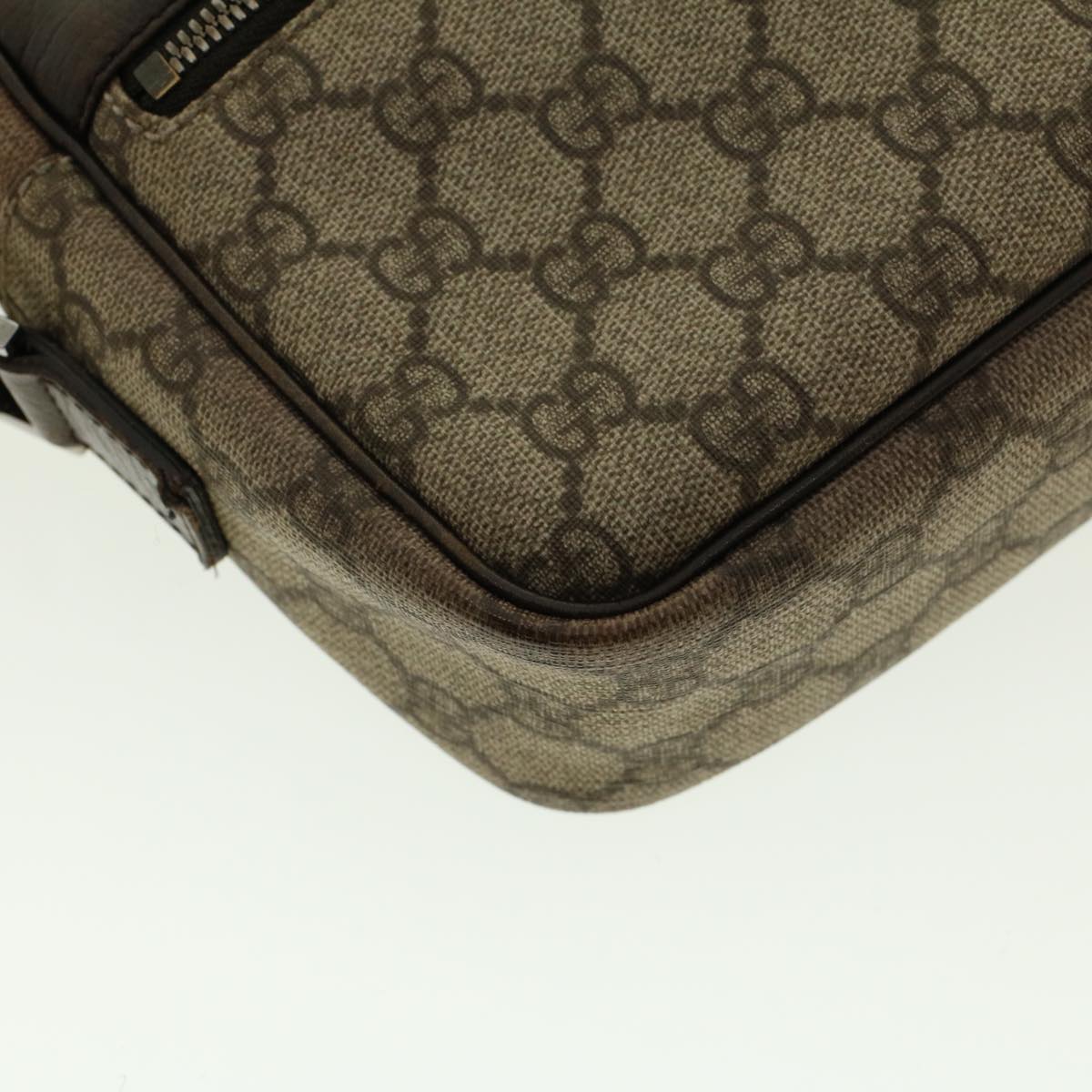 GUCCI GG Canvas Shoulder Bag PVC Leather Beige 114291 yk6778