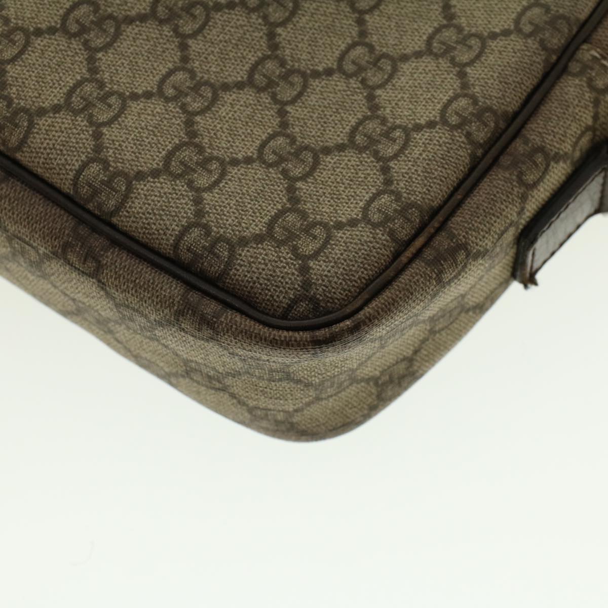 GUCCI GG Canvas Shoulder Bag PVC Leather Beige 114291 yk6778