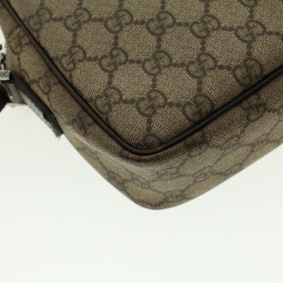 GUCCI GG Canvas Shoulder Bag PVC Leather Beige 114291 yk6778