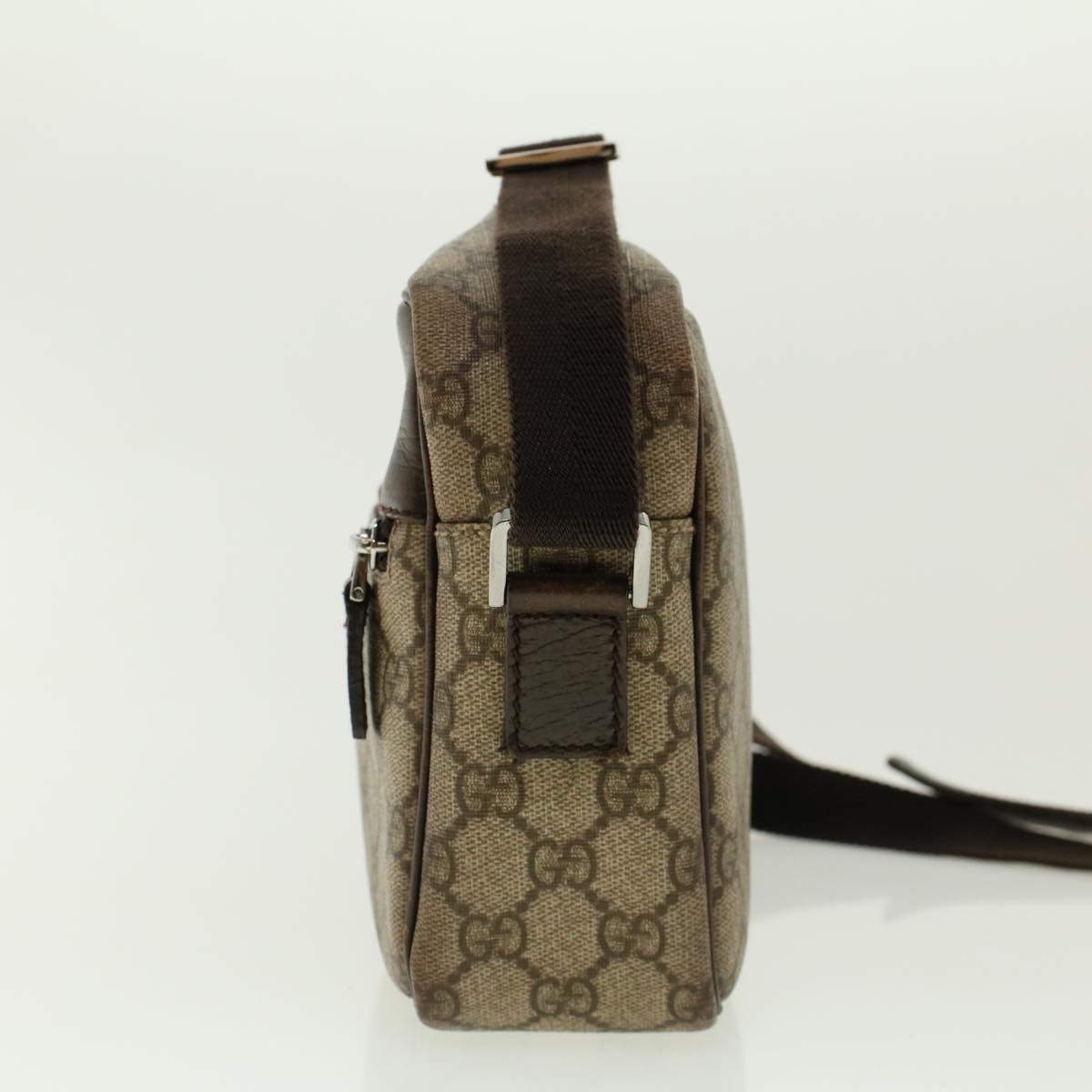 GUCCI GG Canvas Shoulder Bag PVC Leather Beige 114291 yk6778