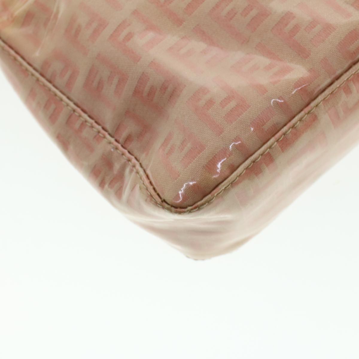 FENDI Zucchino Canvas Hand Bag Patent leather Orange 010.26810.018 yk6878B