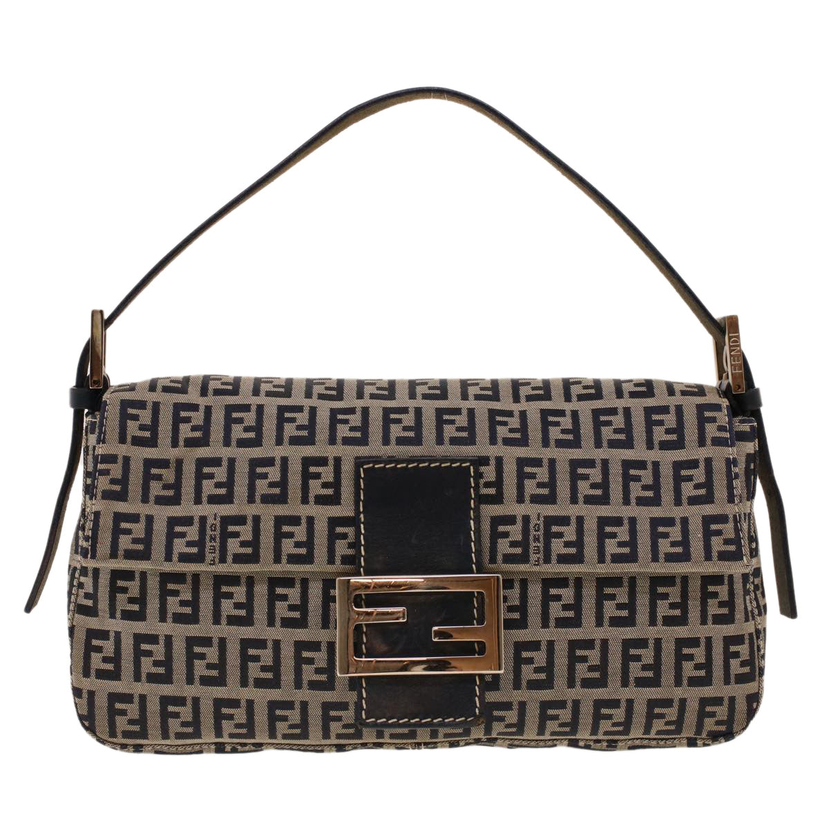 FENDI Zucca Canvas Mamma Baguette Shoulder Bag Navy 222826424018 yk6884B