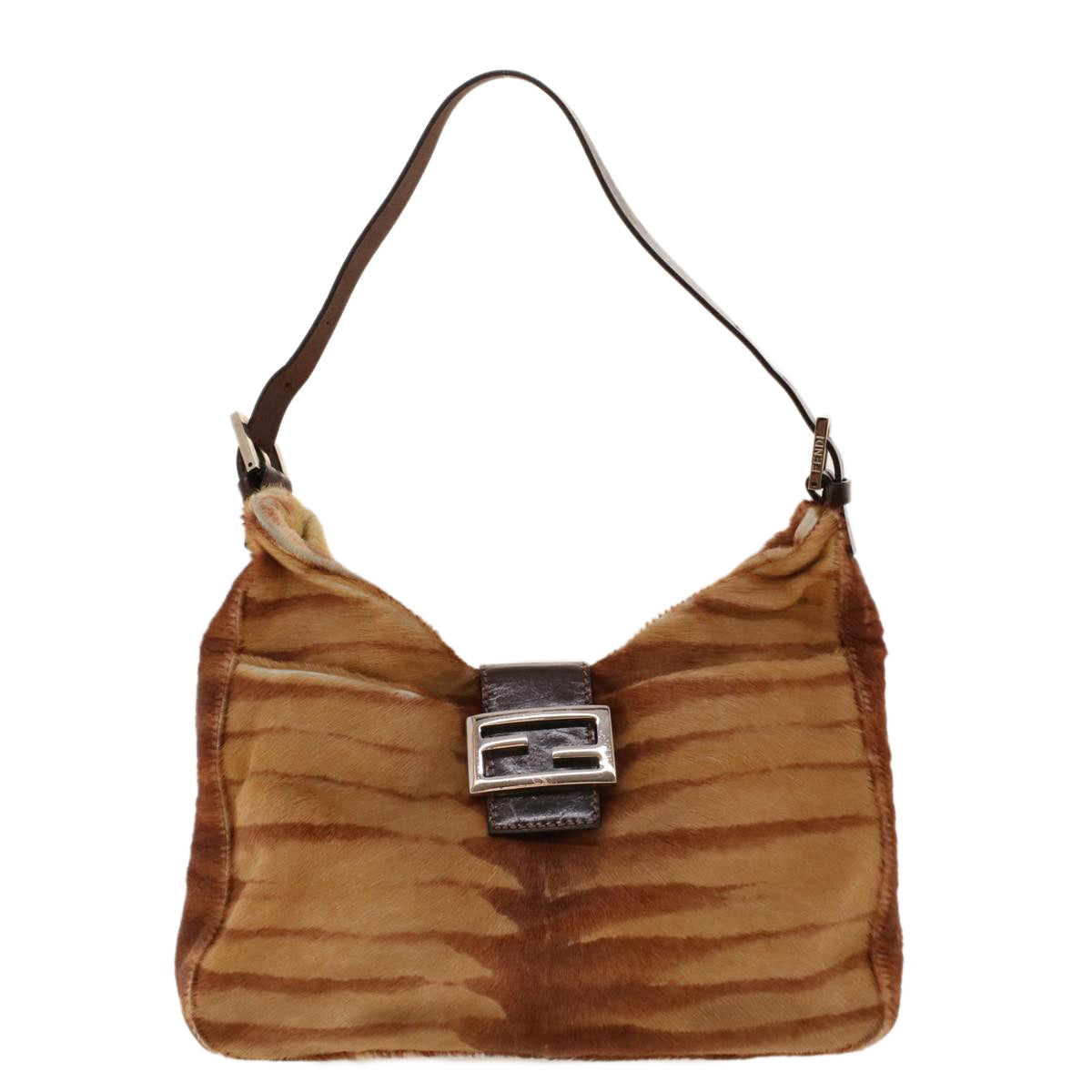 FENDI Mamma Baguette Shoulder Bag Harako leather Brown 2354/26569 yk6885B