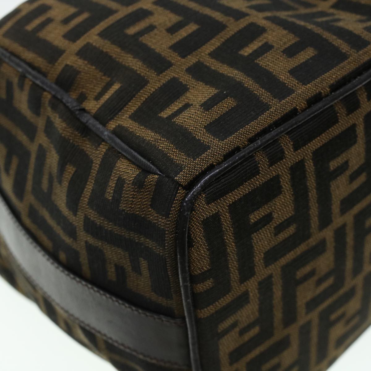 FENDI Zucca Canvas Hand Bag Black Brown yk6888B