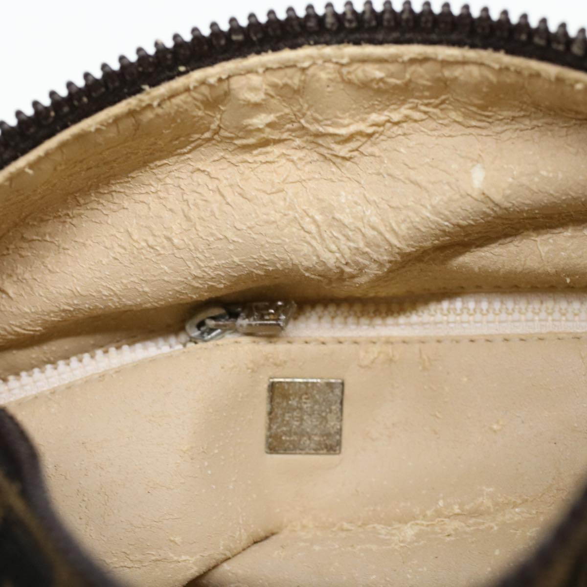 FENDI Zucca Canvas Hand Bag Black Brown yk6888B